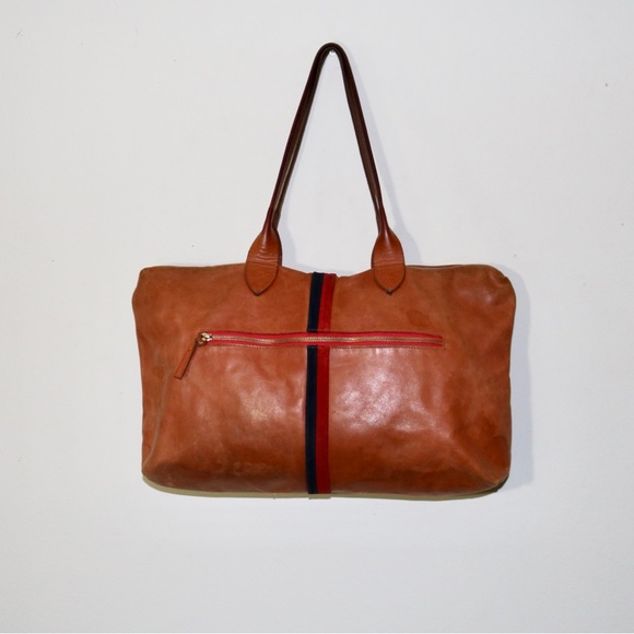 Clare V. Racer Zip-Top Tote Bag in Camel Tan - Picture 3 of 16